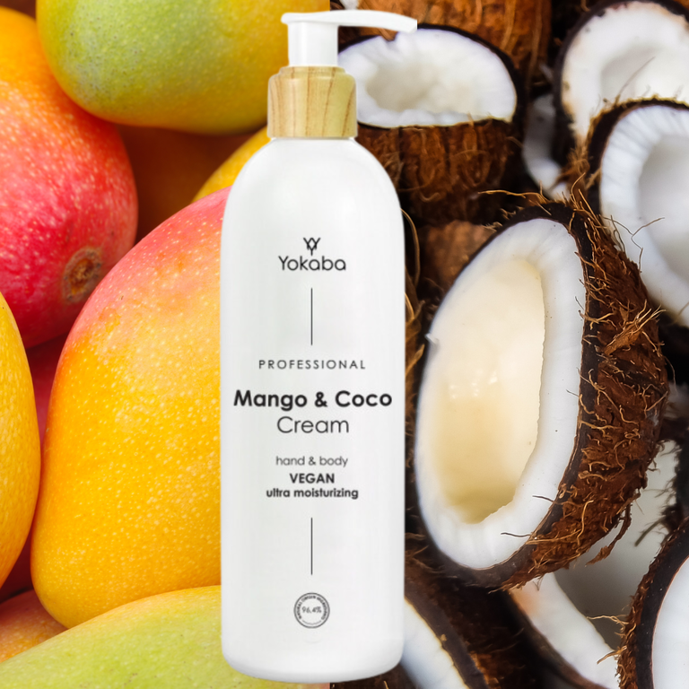 Vegan κρέμα σώματος Profesional Mango&Coco 250ml - Φόρμουλα βασισμένη σε 96,4% συστατικά φυσικής προέλευσης.