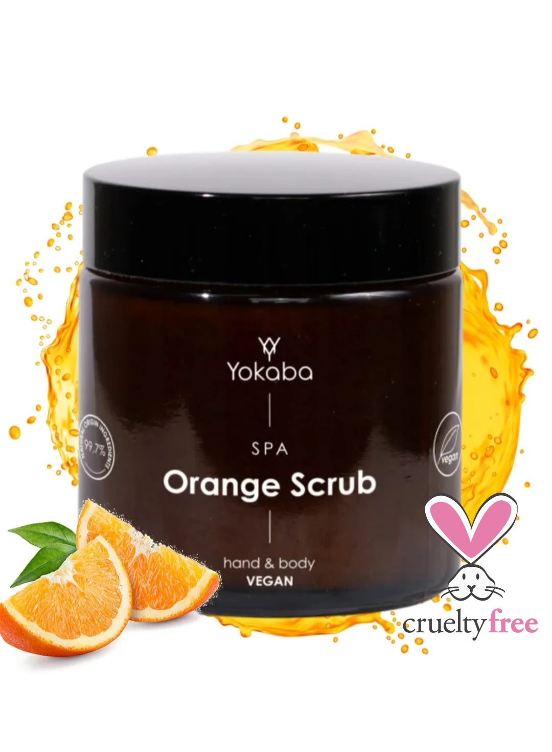 Vegan scrub σώματος - Orange Scrub 100ml - Φόρμουλα βασισμένη σε 99,7% συστατικά φυσικής προέλευσης.