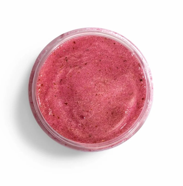 Απολεπιστικό με φωτεινές μικροπέρλες - Sweet Raspberry Scrub Essence Yokaba 250 g - Φόρμουλα βασισμένη σε 95% συστατικά φυσικής προέλευσης.