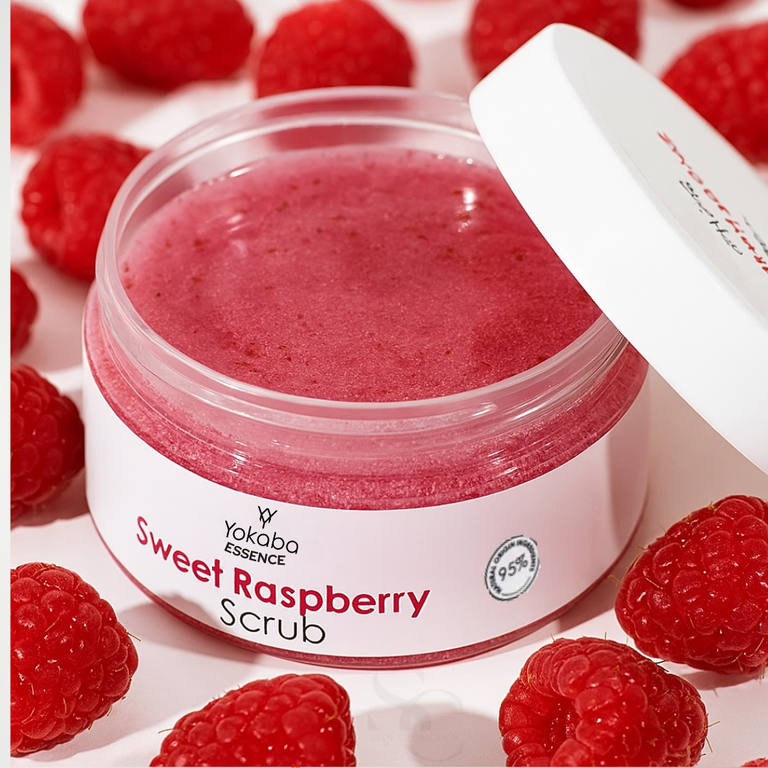 Απολεπιστικό με φωτεινές μικροπέρλες - Sweet Raspberry Scrub Essence Yokaba 250 g